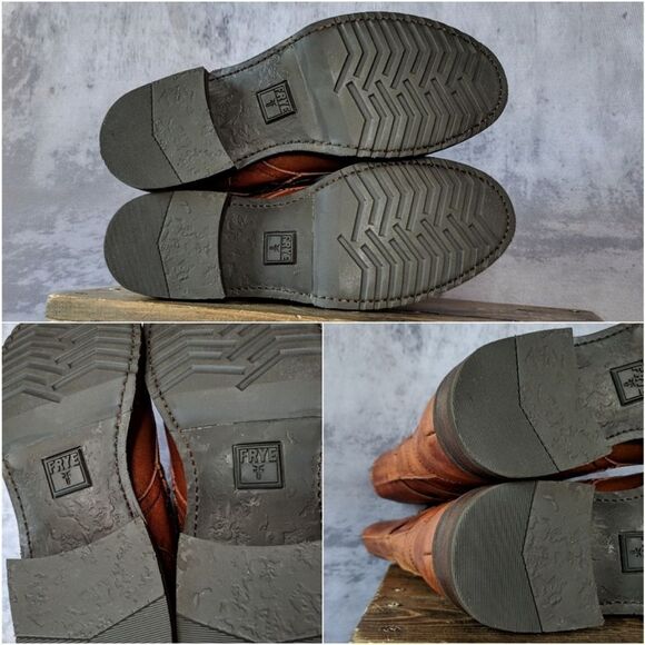 FRYE Veronica Tanker Moto boot in Cognac - Picture 5 of 8